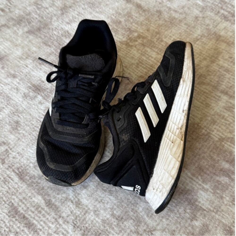Adidas Kids Duramo 10 Core Black & White Running Shoes Size 12K